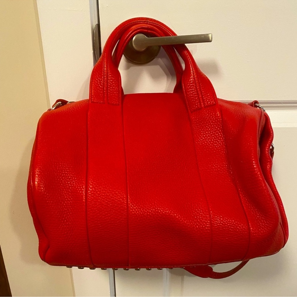 Alexander Wang Red Leather Rocco Duffle Style Bag
